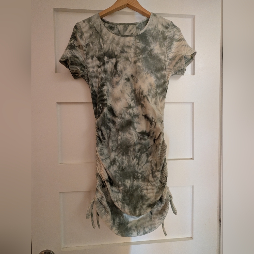 Tie-Dye Ruched T-Shirt Dress